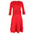 Completo cardigan e abito Carolina Herrera in viscosa rossa Rosso Fibra di cellulosa  ref.1306821