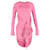 Minivestido drapeado de manga comprida The Attico em poliéster rosa  ref.1306837