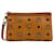 Bolso mini MCM Visetos, estuche, bolsa de cosméticos pequeña en color coñac con logo.  ref.1306995