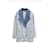 Casaco de blazer de denim Chanel 2020 com borda bruta. Azul Algodão  ref.1307003
