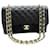 Chanel Double Flap Cuir Noir  ref.1307462