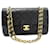 Chanel lined Flap Black Leather  ref.1308389
