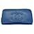 Chanel Long portefeuille zippé Azul marino Cuero  ref.1308565