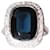 Sans Arcidet Art Deco sapphire ring Navy blue Platinum  ref.1308813