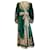 Autre Marque Robe portefeuille en coton à manches longues imprimée multicolore Zimmermann verte  ref.1308912