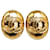 Gold Chanel CC Clip On Earrings Golden Gold-plated  ref.1308938