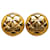 Clipe acolchoado Chanel CC dourado em brincos Banhado a ouro  ref.1308939