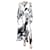 Loewe Vestido blanco y negro con estampado integral - talla UK 8 Viscosa  ref.1309162