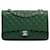 Solapa forrada de piel de cordero clásica mediana verde Chanel Cuero  ref.1309183