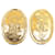 Chanel – Goldfarbene CC-Kronen-Ohrclips Golden Metall Vergoldet  ref.1309194