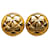 Chanel Gold CC Stepp-Ohrclips Golden Metall Vergoldet  ref.1309262