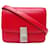 Classic Box Céline Bolso de hombro tipo caja clásico pequeño de piel Roja Cuero  ref.1310024