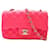 Chanel CC Mini Classic Quadrado Aba Única Rosa Pele de cordeiro  ref.1310027