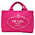 Tote Prada Canapa-Logo-Einkaufstasche Pink Leinwand  ref.1310375