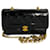 Chanel Gesteppte Umhängetasche aus Lackleder mit CC-Klappe Schwarz  ref.1310443