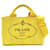 Prada Handtasche mit Canapa-Logo Gelb Leinwand  ref.1310692