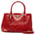 Prada Saffiano lined Zip Lux Tote Red Pony-style calfskin  ref.1310730