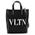 Valentino Ecolab Shopper-Tasche mit Mini-Logo Schwarz Leinwand  ref.1310751