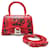 Balenciaga Borsa a mano Graffiti Hourglass XS Rosso Vitello simile a un vitello  ref.1311030