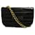 Céline Matelasse Monochrome Logo Chain Shoulder Bag Black Leather  ref.1311076