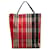 Burberry Red Plaid Canvas Tote Bag Cloth  ref.1311209
