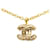 Chanel Collier pendentif CC Matelasse Doré  ref.1311252
