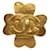 Chanel broche de trevo CC Dourado  ref.1311253