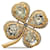 Chanel Broche de trevo de strass Dourado  ref.1311254