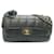 Chanel Bolsa extra mini quadrada com aba para colcha Preto Bezerro-como bezerro  ref.1311266