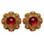 Chanel Red Gripoix Clip On Earrings Golden  ref.1311278