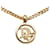 Dior Logo Pendant Necklace Golden  ref.1311292