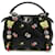 Fendi Mini-Peekaboo-Handtasche aus Leder mit bestickten Blumen Schwarz  ref.1311303