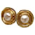 Chanel Pendientes de clip de pera sintética Dorado  ref.1311394