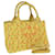 Prada Canapa Stampata Logo Tote Yellow Cloth  ref.1311478