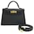Hermès Epsom Mini Kelly 20 Black Pony-style calfskin  ref.1311766