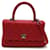 Chanel Borsa con manico in caviale trapuntato CC Rosso  ref.1311980