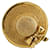 Chanel Strohhut-Brosche Golden  ref.1312036
