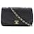 Chanel Bolsa transversal com aba Diana Preto Pele de cordeiro  ref.1312044