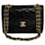 Chanel Paris gefütterte Flap Bag Schwarz Lammfell  ref.1312180