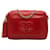Camera Chanel Bolso para cámara con borla CC Roja Piel de cordero  ref.1312288