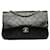 Chanel Bolso mediano con solapa con forro clásico Negro Becerro  ref.1312300