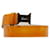 Gucci Cinturón de piel con hebilla cuadrada Amarillo Becerro  ref.1312447