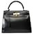Hermès Hermes Kelly Tasche 28 aus schwarzem Leder - 101101  ref.1312459