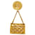 Chanel Broche Bolsa Matelassê CC Dourado  ref.1312511