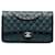 Chanel Borsa media con patta classica foderata in caviale Blu  ref.1312517