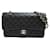 Chanel Bolsa Média Clássica com Aba Forrada com Caviar Preto  ref.1312520