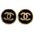 Chanel Orecchini a clip rotondi CC Nero  ref.1312527
