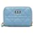 Dior Cannage Leather Zip Coin Purse Blue Pony-style calfskin  ref.1312541
