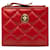 Versace Petit portefeuille à deux volets matelassé Medusa Veau façon poulain Rouge  ref.1312608