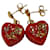 Louis Vuitton Brincos de coração Vermelho  ref.1312662